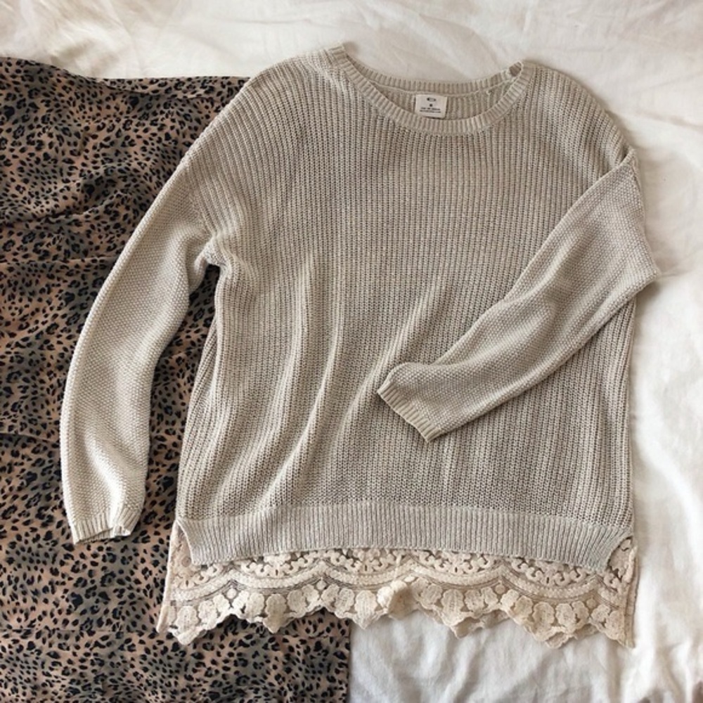 Urban Outfitters Pins & Needles Lace Trim Sweater